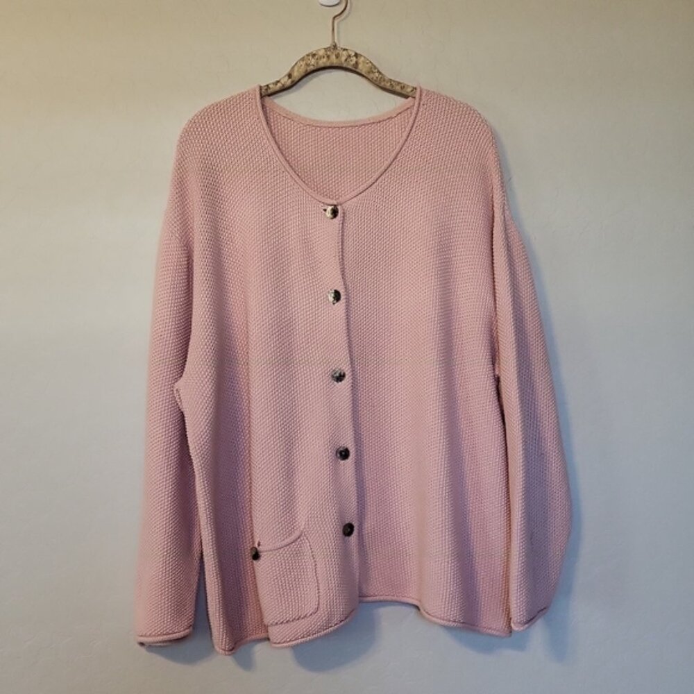 Vintage Blush Pink Cotton Cardigan